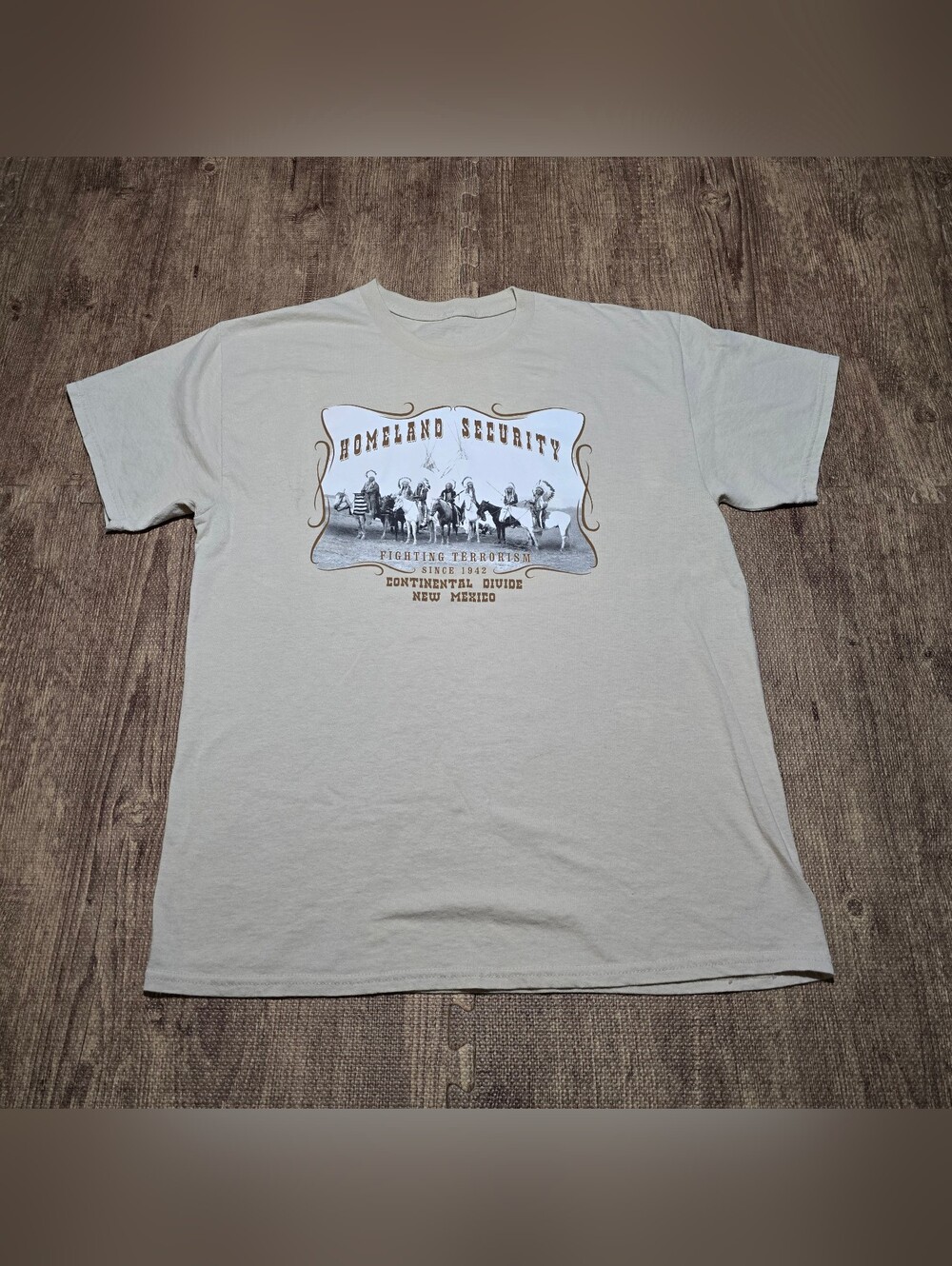 Homeland Security T-shirt Continental Divide New Mexico Native American Size L